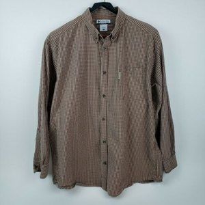 Columbia Sportswear Co. Men's Button-Down Checked Shirt Tan Brown (Size XXL)